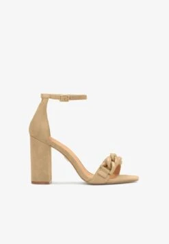 Kazar LUCETTE WITH A CHUNKY CHAIN - High Heel Sandalette - Beige