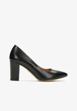 Kazar CHER-LEATHER PUMPS ON A COMFORTABLE HEEL - High Heel Pumps - Black