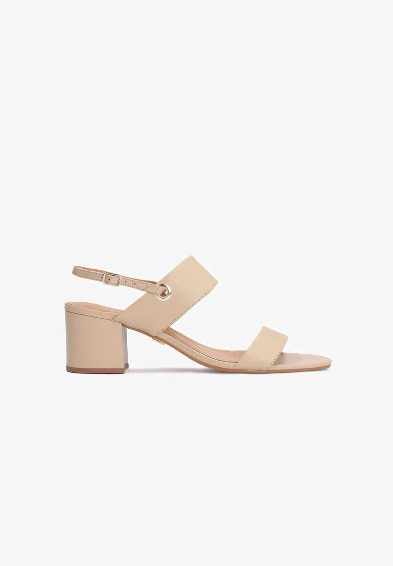 Kazar TANZANY-LEATHER SANDALS ON A WIDE HEEL - Riemensandalette - Beige – Bild 5